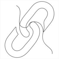 Continuous Line drawing of a Chain Link outline style illustration vector