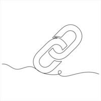 Single line drawing of a chain link sketch vector