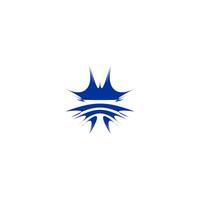 fireworks Sparks Logo Design blue color flat design vector