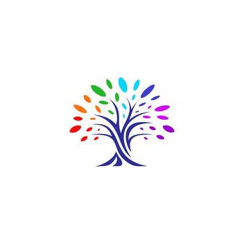 Tree unity logo, colorful, Community Concept Tree Illustration vector