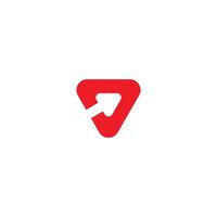 Simple red Arrow Up Logo dynamic Shape Flat Logo Design Template Element for Business and Branding. vector