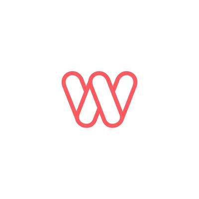 W logo circle design, line style template concept design. illustrations