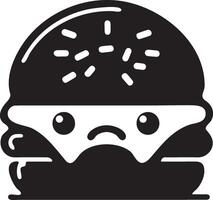 Funny Hamburger Logo Icon. vector
