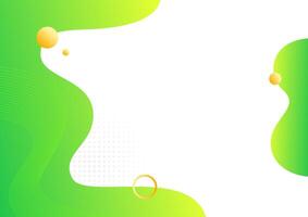 Abstract fluid shape green gradient with geometric background design vector