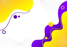 abstract background fluid shape gradient purple and yellow with wavy lines and halftone vector