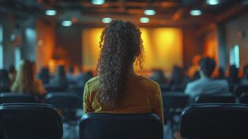 CEO Motivational Speech Inspiring Audience with Engaging Presentation on Leadership photo