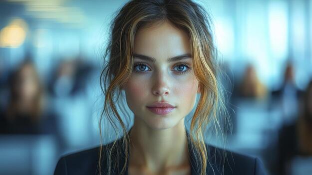 CEO Delivering Motivational Speech to Team in Modern Office Setting photo