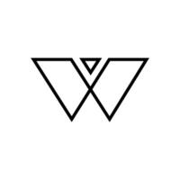 Letter W elegant line art simple negative space monogram fashion logo vector
