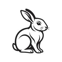 a black and white drawing of a rabbit vector