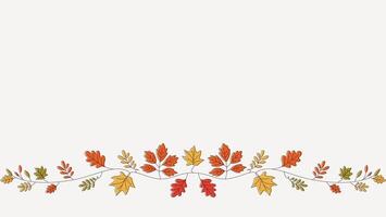Autumn Leaves Border With Vibrant Fall Colors and Intricate Details vector