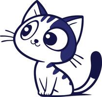 Adorable Kitten with Big Eyes, Playful Feline Face in a Curious Pose vector