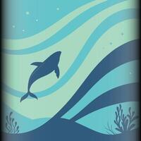 Whale Leaping in a Luminous Ocean vector