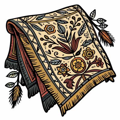 Colorful Handwoven Carpets with Floral Patterns and Ornamental Designs