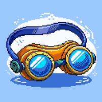 Retro Pixel Art Style Aviator Goggles Illustration vector