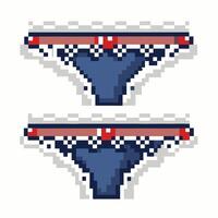 Retro Pixel Art Underwear Design with Geometric Patterns vector