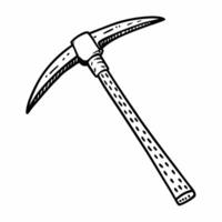Vintage Hand Drawn Pickaxe Illustration for Rustic and Mining Themes vector