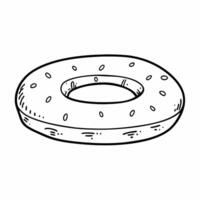 Hand Drawn Outline of a Donut with Sprinkles Illustration vector