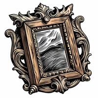 Ornate Vintage Frame with Intricate Scrollwork and Abstract Design vector