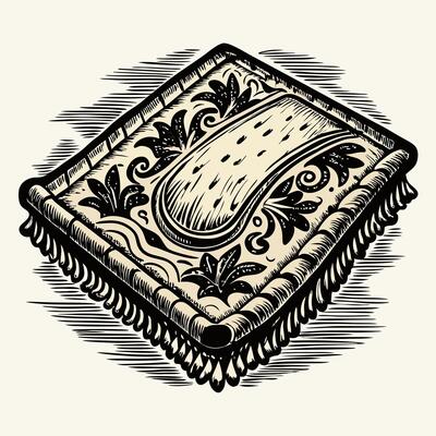 Intricate Hand Drawn Illustration of a Decorative Tapestry