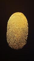 Fingerprint on black background photo