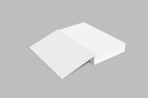 A blank white card on a gray background photo
