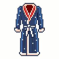 Pixel Art Blue Robe Illustration with Red Lining and Polka Dots vector