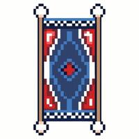 Pixel Art Decorative Rug with Geometric Pattern vector
