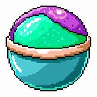 Retro Pixel Art Ice Cream Scoop with Vibrant Colors and Nostalgic Game Design vector