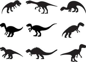 Set Of Dinosaur Silhouette vector