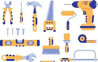 various tools and tools on a white background vector