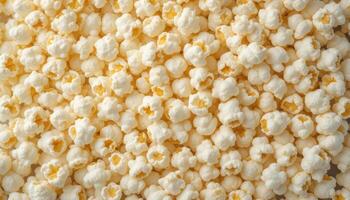 Fluffy Popcorn Macro, Crispy and Light Texture, photo