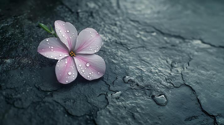 a-single-pink-flower-is-