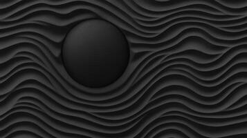 Monochrome composition with a smooth dark shape surrounded by wavy patterns photo