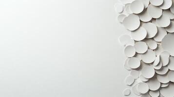 Abstract Composition of White Cardboard Circles photo
