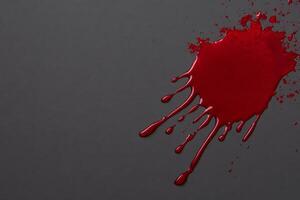 Crimson Stain On Dark Gray Backdrop photo