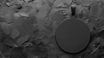 Dark Pendant On Abstract Textured Surface photo