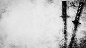Twin Blades Against Textured Paper Surface photo