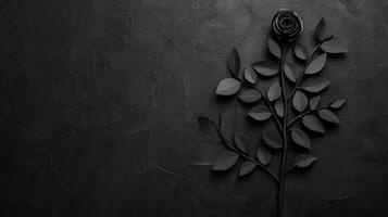 Black Rose On Dark Textured Background photo
