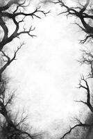 Monochrome Tree Silhouettes Against Textured Paper photo