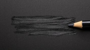 Black Pencil Drawing On Dark Paper photo