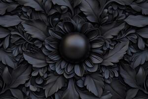 Dark Floral Sculptures Create a Mysterious Pattern photo