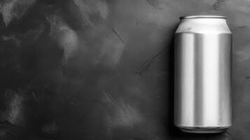 Aluminum Can on a Dark Rough Surface photo