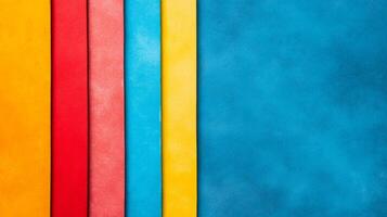 Vivid spectrum of colorful leather strips lay side by side photo
