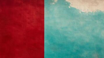 Red and blue textured wall with visible brush strokes photo