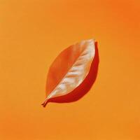Orange Leaf Casting Shadow on Orange Surface photo