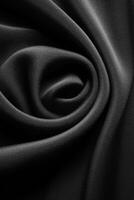 Black Satin Fabric with Swirl Pattern photo