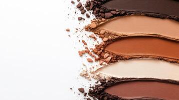 Neutral Eyeshadow Swatches on a White Background photo