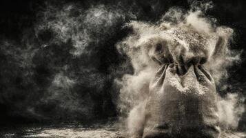 Dusty Sack Against Dark Backdrop photo