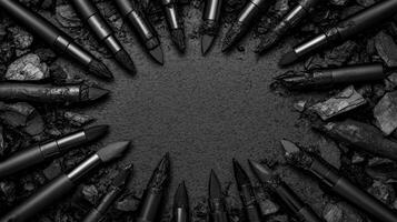 Art Brushes Arranged on a Dark Background photo