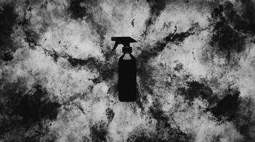 Black Spray Bottle Against Dramatic Monochrome Textured Background photo